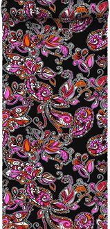 behang funky flowers en paisleys zwart en rood - 53 cm x 10,0 Oranje, Rood, Zwart