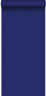 behang geborduurd motief blauw - 53 cm x 10,05 m - 138134