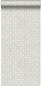 behang geometrische vormen taupe - 53 cm x 10,05 m - 148349 Bruin
