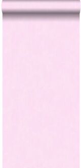 behang geschilderd effect roze Blauw