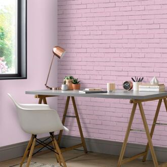 Behang Good Vibes Brick Wall roze Multikleur