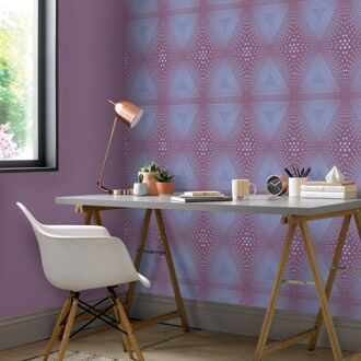 Behang Good Vibes Graphic galaxy print roze en paars Multikleur