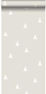 behang grafische driehoekjes lichtgrijs - 53 cm x 10,05 m - 1