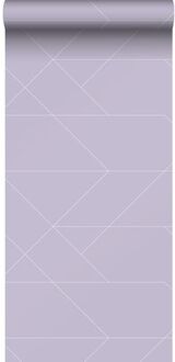 behang grafische lijnen lila paars - 0,53 x 10,05 m - 139574
