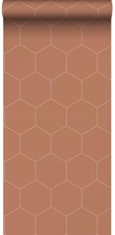 behang hexagon terracotta - 0,53 x 10,05 m - 139376