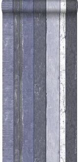 behang houten plankjes blauw - 53 cm x 10,05 m - 138251