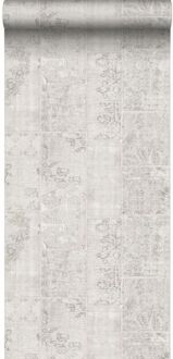 behang kelim patchwork lichtgrijs - 53 cm x 10,05 m