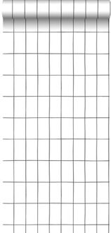 behang kleine tegeltjes zwart wit - 0,53 x 10,05 m - 139030 Wit, Zwart