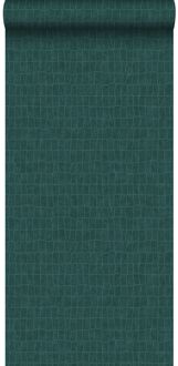 behang krokodillenhuid emerald groen - 0,53 x 10,05 m - 13918