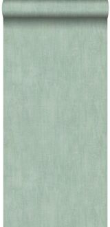 behang linnenstructuur celadon groen Blauw