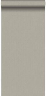 behang linnenstructuur taupe Blauw