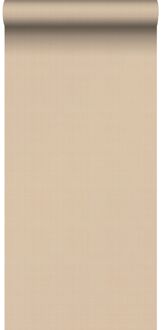 behang linnenstructuur warm beige - 0,53 x 10,05 m - 139472