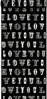 behang love you - quotes zwart en wit Blauw