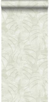 behang monstera bladeren beige - 0,53 x 10,05 m - 139002