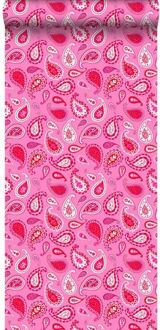 behang paisley fuchsia roze - 53 cm x 10,05 m - 115737