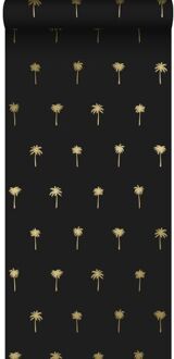 behang palmbomen zwart en goud - 0,53 x 10,05 m - 139161 Goud, Zwart