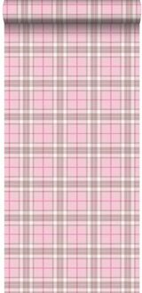 behang ruiten licht roze - 53 cm x 10,05 m - 138808