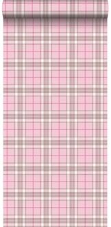 behang ruiten licht roze - 53 cm x 10,05 m - 138808