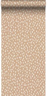 behang stippen licht terracotta - 0,53 x 10,05 m - 139555 Beige