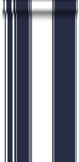 behang strepen marine blauw
