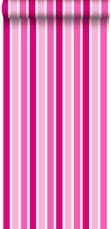 behang strepen roze - 53 cm x 10,05 m - 115818