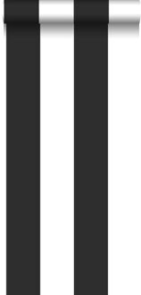 behang strepen zwart wit - 0,53 x 10,05 m - 139111 Wit, Zwart