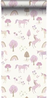 behang unicorns lila paars - 0.53 x 10.05 m - 139504