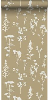 behang veldbloemen beige - 0.53 x 10.05 m - 139483