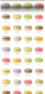 behang XXL macarons meerkleurig Blauw