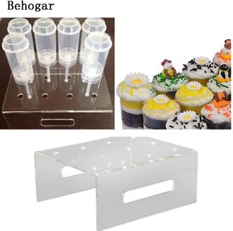 Behogar 12-Hole Acryl Cupcake Cake Muffin Dessert Push Pop Display Stand Houder Voor Bruiloft Verjaardag Party Kerst Decor