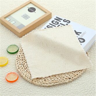 Bei 25*25Cm Quick Droge Coral Handdoek Hoofddoek Badkamer Huis Schoonmaken Effen Lenzenvloeistof Doek Drank Verslaafd Rags beige