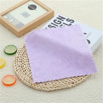 Bei 25*25Cm Quick Droge Coral Handdoek Hoofddoek Badkamer Huis Schoonmaken Effen Lenzenvloeistof Doek Drank Verslaafd Rags lila kleur