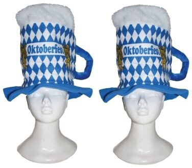 Beieren bierpul hoed - 2x - voor volwassenen - verkleedaccessoires - oktoberfest - bierfeest