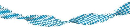 Beieren Oktoberfest versiering slinger - 6 meter - blauw/wit - feestartikelen - Versiering Multi