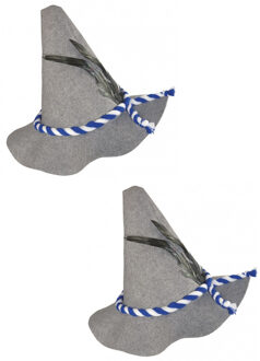 Beieren zeppelhoed - 2x stuks - grijs - voor volwassenen - Oktoberfest hoed - Bayern