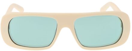 Beige Acetaat Zonnebril Crème - One Size