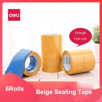 Beige Afdichtingstape Verpakking Breed Tapes Express Verpakking Tapes 4.8/6Cm Grote Kantoorbenodigdheden Plakband 6Rolls 48mmX60yX50um6Rolls