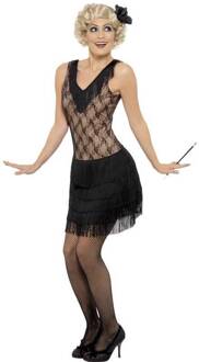 Beige en zwarte charleston outfit voor vrouwen - L - Volwassenen kostuums