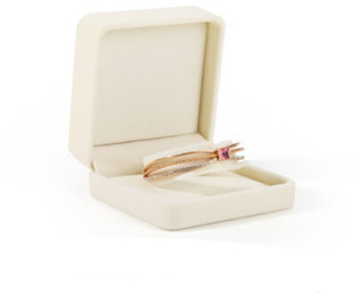 Beige Flanellen Sieraden Doos Sieraden Doos Ring Ketting Oorbellen Hanger Opbergdoos armband doos