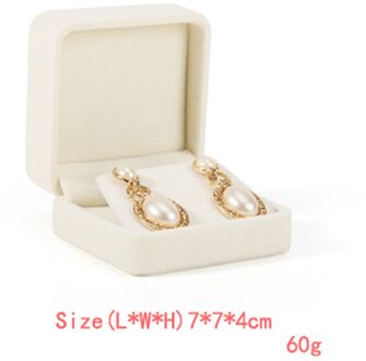 Beige Flanellen Sieraden Doos Sieraden Doos Ring Ketting Oorbellen Hanger Opbergdoos Earrings doos