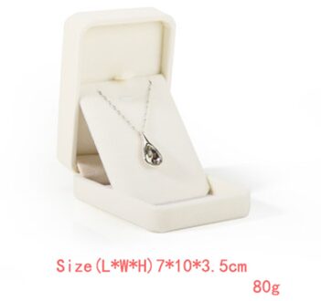 Beige Flanellen Sieraden Doos Sieraden Doos Ring Ketting Oorbellen Hanger Opbergdoos Pendant doos