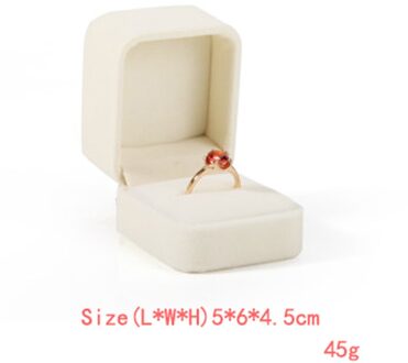 Beige Flanellen Sieraden Doos Sieraden Doos Ring Ketting Oorbellen Hanger Opbergdoos Ring doos