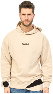 Beige hoodie met achterprint Disclaimer , Beige , Heren - Xl,L,M
