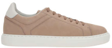 Beige Lage Sneakers met leren voering en rubberen zool Brunello Cucinelli , Beige , Heren - 45 EU