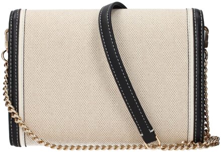 Beige Leren Clutch Tas