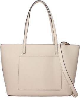 Beige Leren Schoudertas - One Size