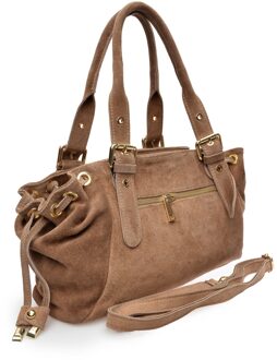 Beige Leren Tas - maat