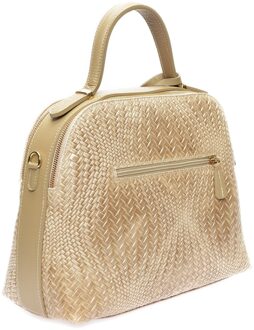 Beige Leren Tas - One Size