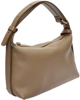 Beige Leren Tas - One Size