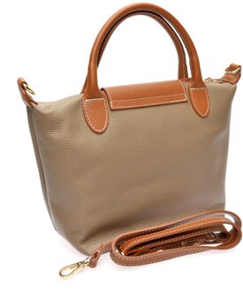 Beige Leren Tas - One Size